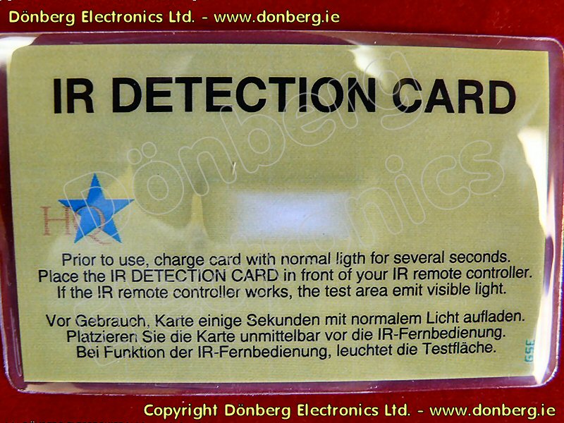 IRCARD (IR CARD) INFRARED LIGHT INDICATOR IS USED TO TEST...