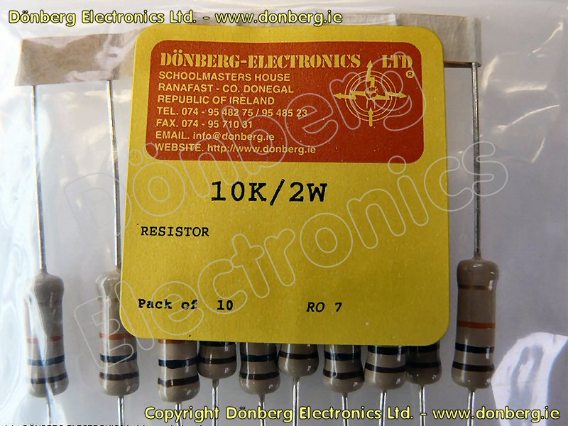 Résistances Carbone 10K Ohms 2W - Lot De 10 Pièces, Tolérance 5% - Pour Circuits électroniques, DIY